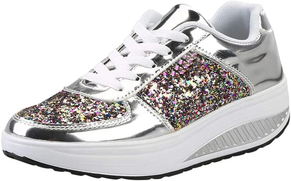 Platform Sneakers for Women Womens Fall Shoes Men's Casual Dress Sneakers Comfortable Dressy Slip on Women Loafers Shoes for Work Platform Sneakers for Women Black