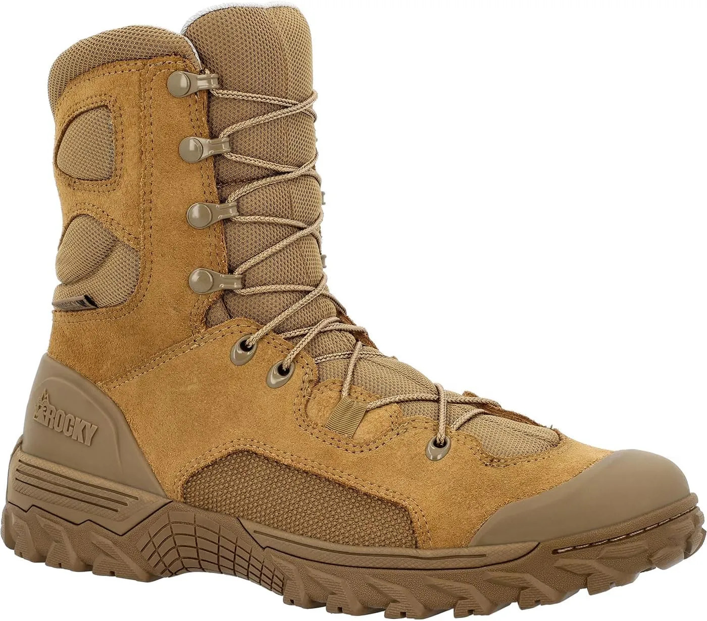 ROCKY Mountain Combat Waterproof Military Boot, Coyote Brown, Size 9.5(M)
