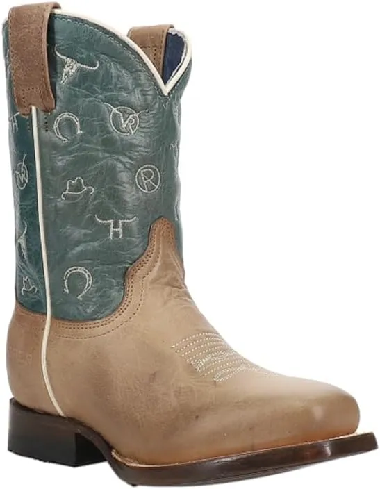 ROPER Kids Boys Brands Square Toe Casual Boots Mid Calf - Brown