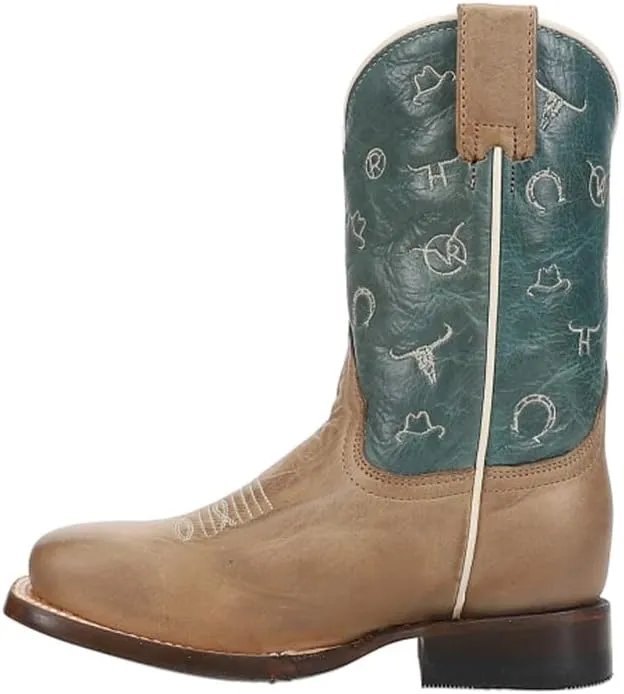 ROPER Kids Boys Brands Square Toe Casual Boots Mid Calf - Brown
