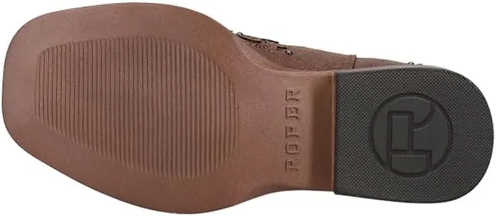 ROPER Kids Girls Faith Square Toe Casual Boots Mid Calf - Brown