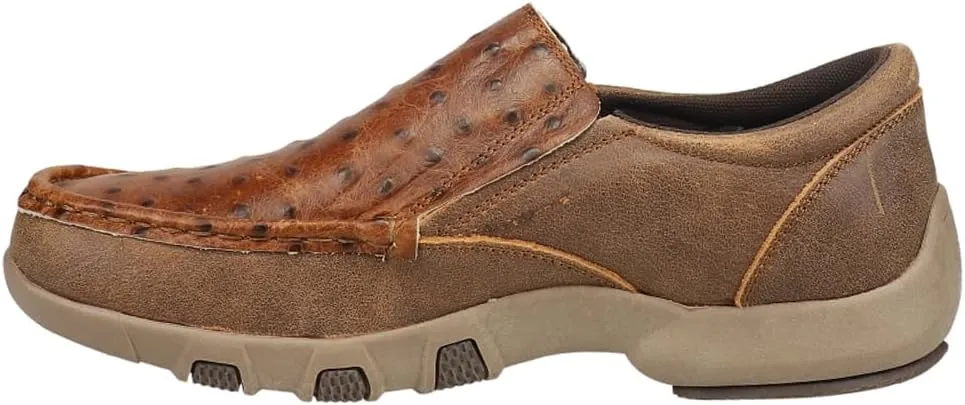 ROPER Mens Embossed Ostrich Driving Moccasins Casual Shoes - Brown