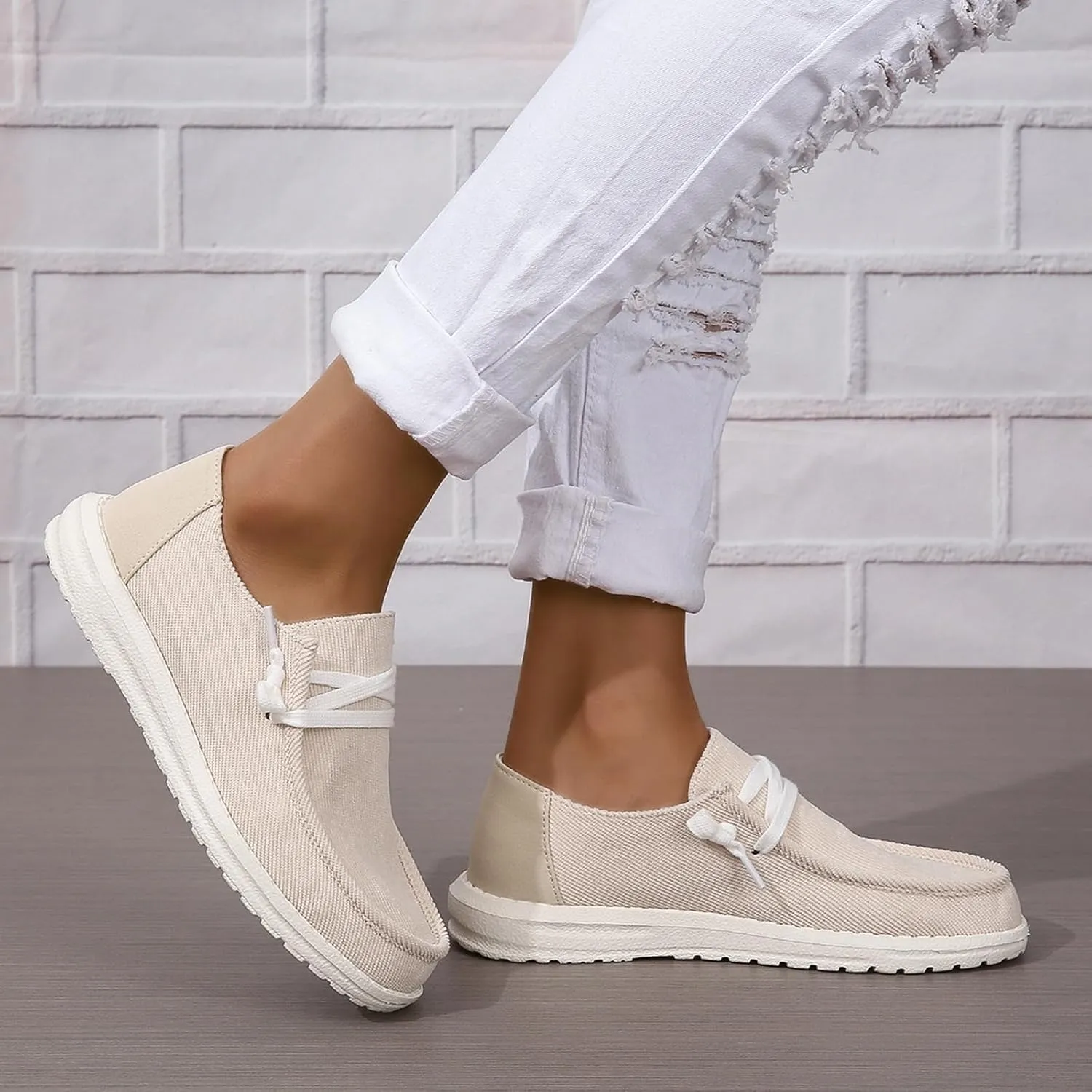 SACFOF Slip on Loafers Shoes for Women Orthopedic Casual Loafers with Arch Support Comfotable Lightweight Casual Boat Shoes