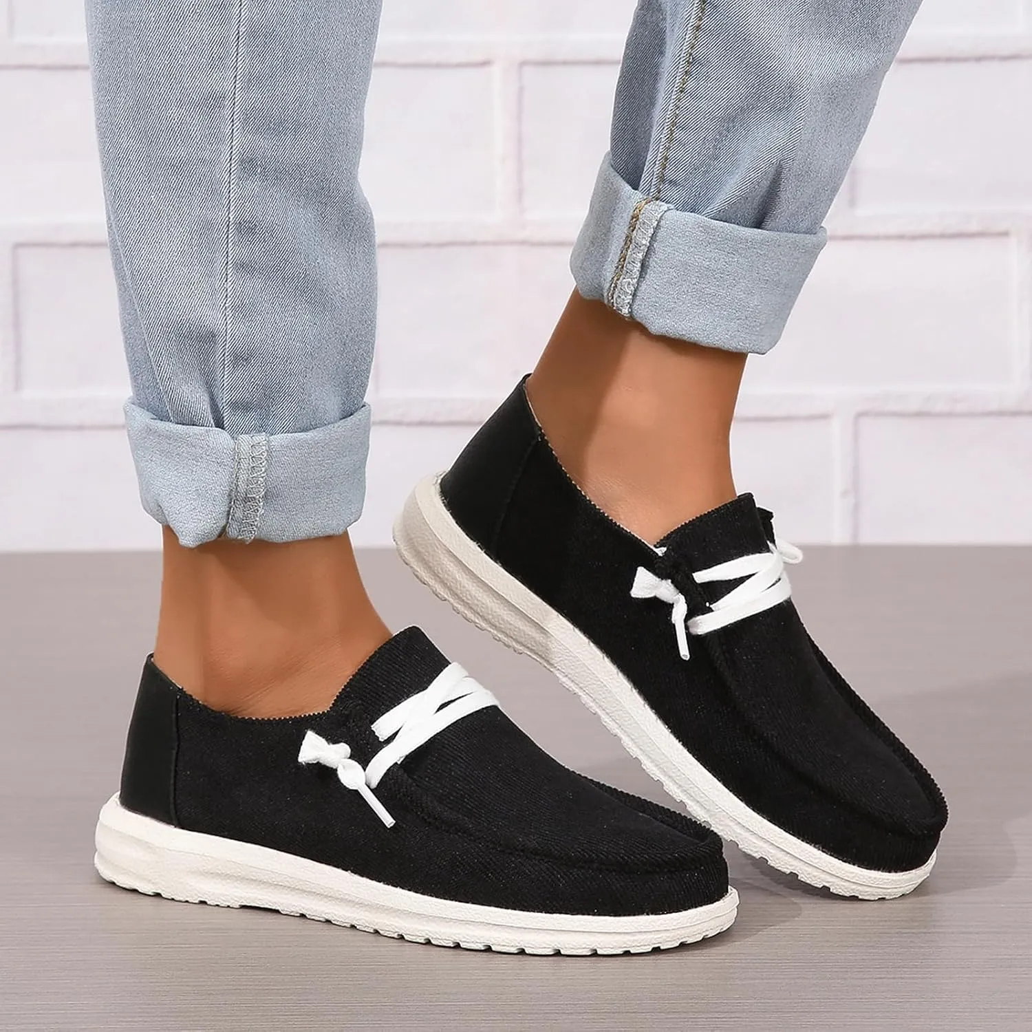 SACFOF Slip on Loafers Shoes for Women Orthopedic Casual Loafers with Arch Support Comfotable Lightweight Casual Boat Shoes