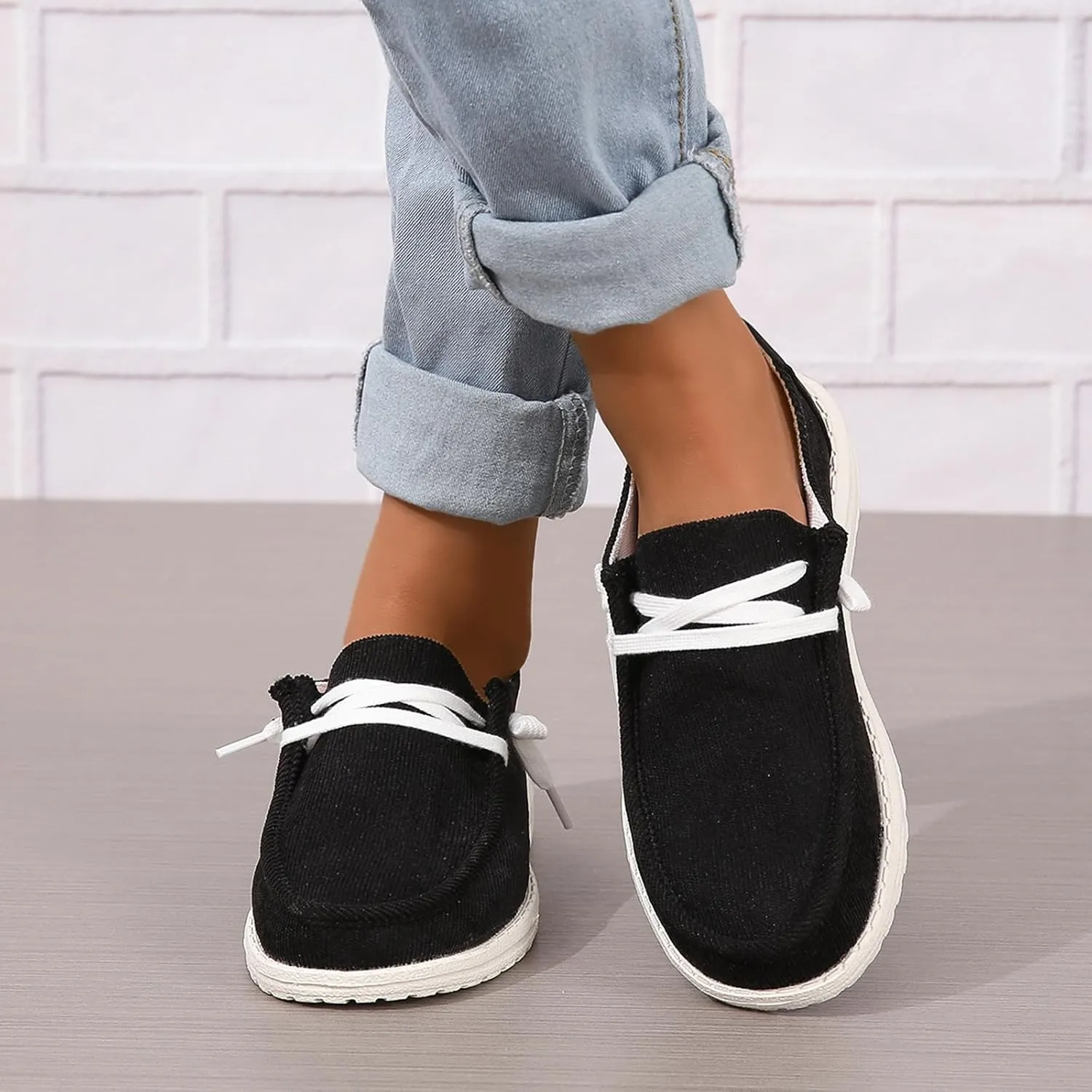 SACFOF Slip on Loafers Shoes for Women Orthopedic Casual Loafers with Arch Support Comfotable Lightweight Casual Boat Shoes