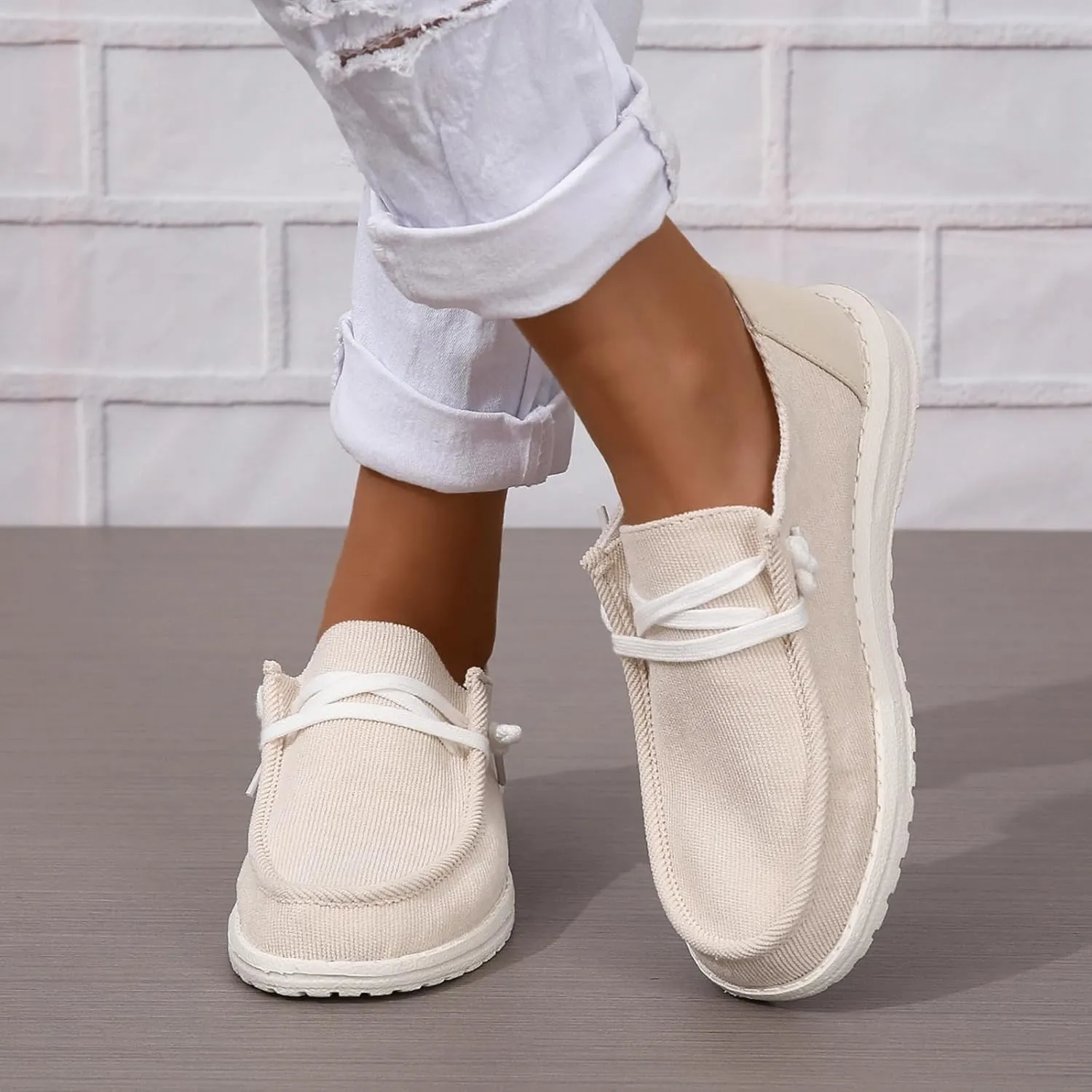 SACFOF Slip on Loafers Shoes for Women Orthopedic Casual Loafers with Arch Support Comfotable Lightweight Casual Boat Shoes
