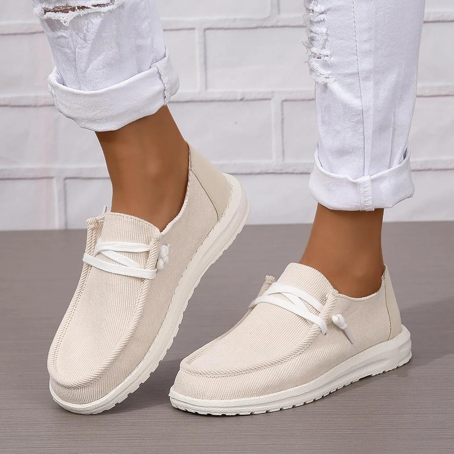SACFOF Slip on Loafers Shoes for Women Orthopedic Casual Loafers with Arch Support Comfotable Lightweight Casual Boat Shoes
