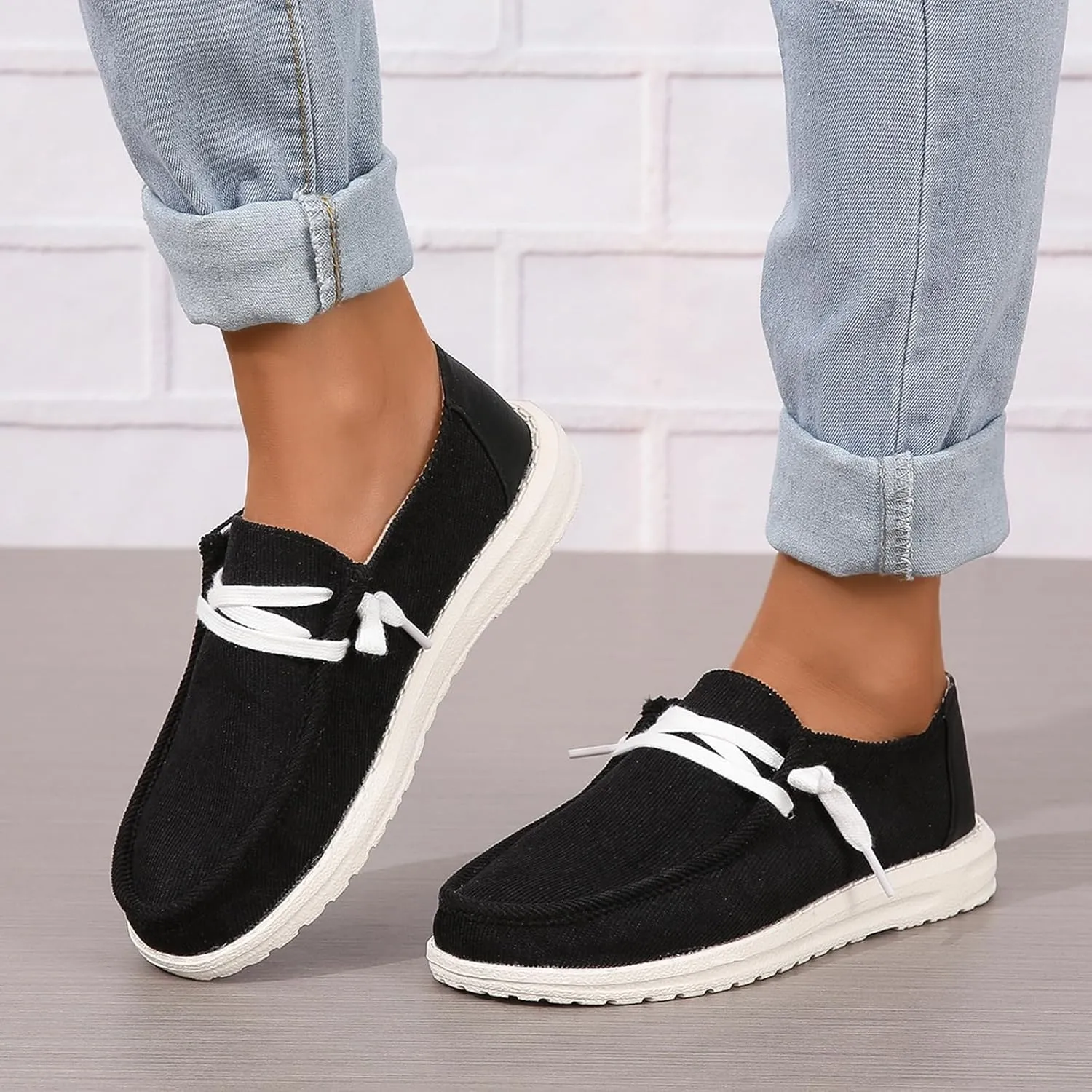 SACFOF Slip on Loafers Shoes for Women Orthopedic Casual Loafers with Arch Support Comfotable Lightweight Casual Boat Shoes