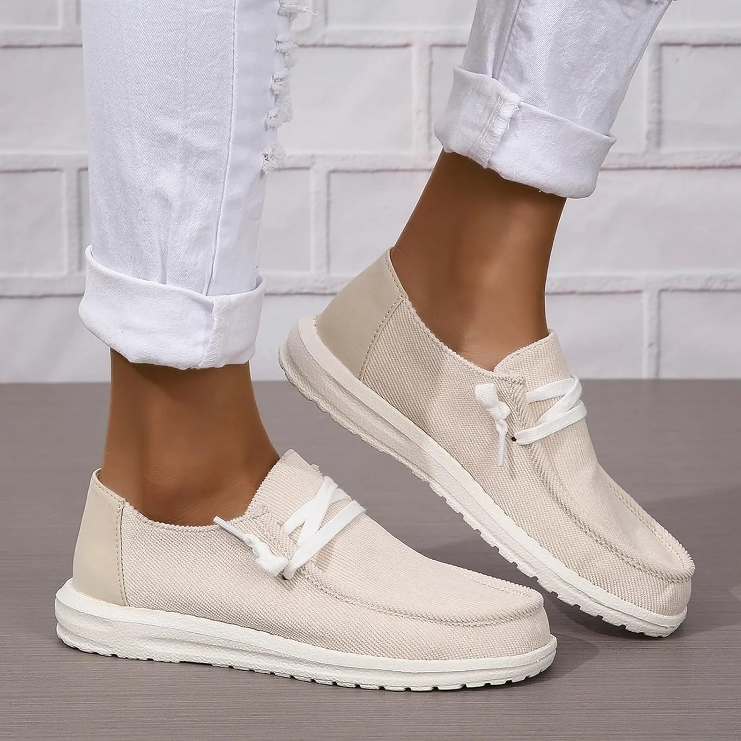 SACFOF Slip on Loafers Shoes for Women Orthopedic Casual Loafers with Arch Support Comfotable Lightweight Casual Boat Shoes