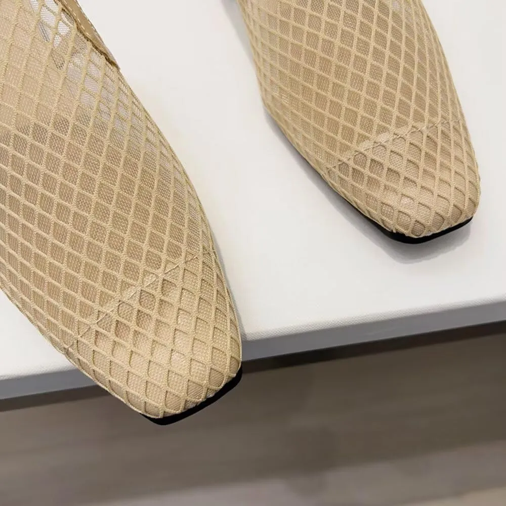SAILING LU Square Toe Mules for Women Casual Backless Shoes Solid Color Flat Slip ons Comfort Summer Sandals
