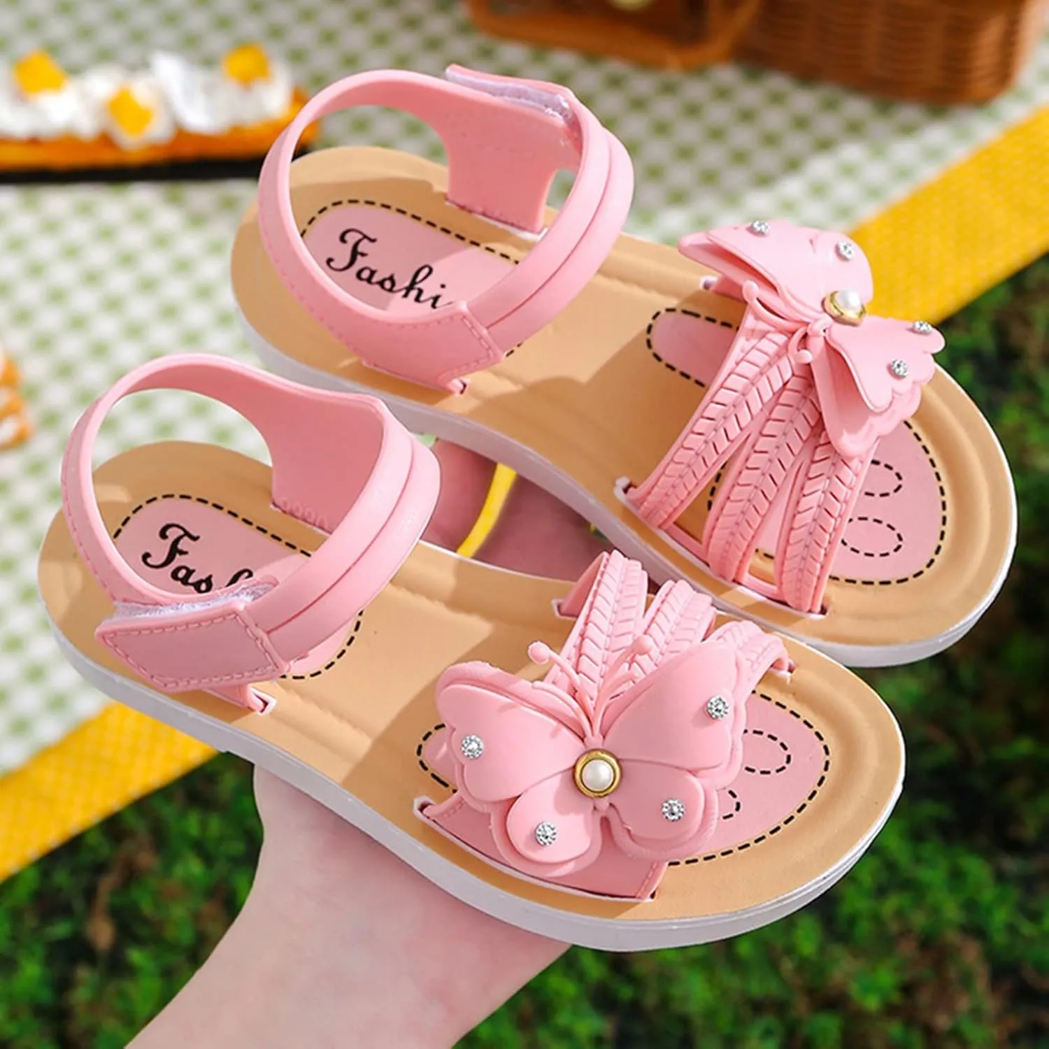 Sandals for Girls Summer Soft Sole Non Slip Comfortable Fashion Princess Shoes Bow Sandals Girls Beach Shoes