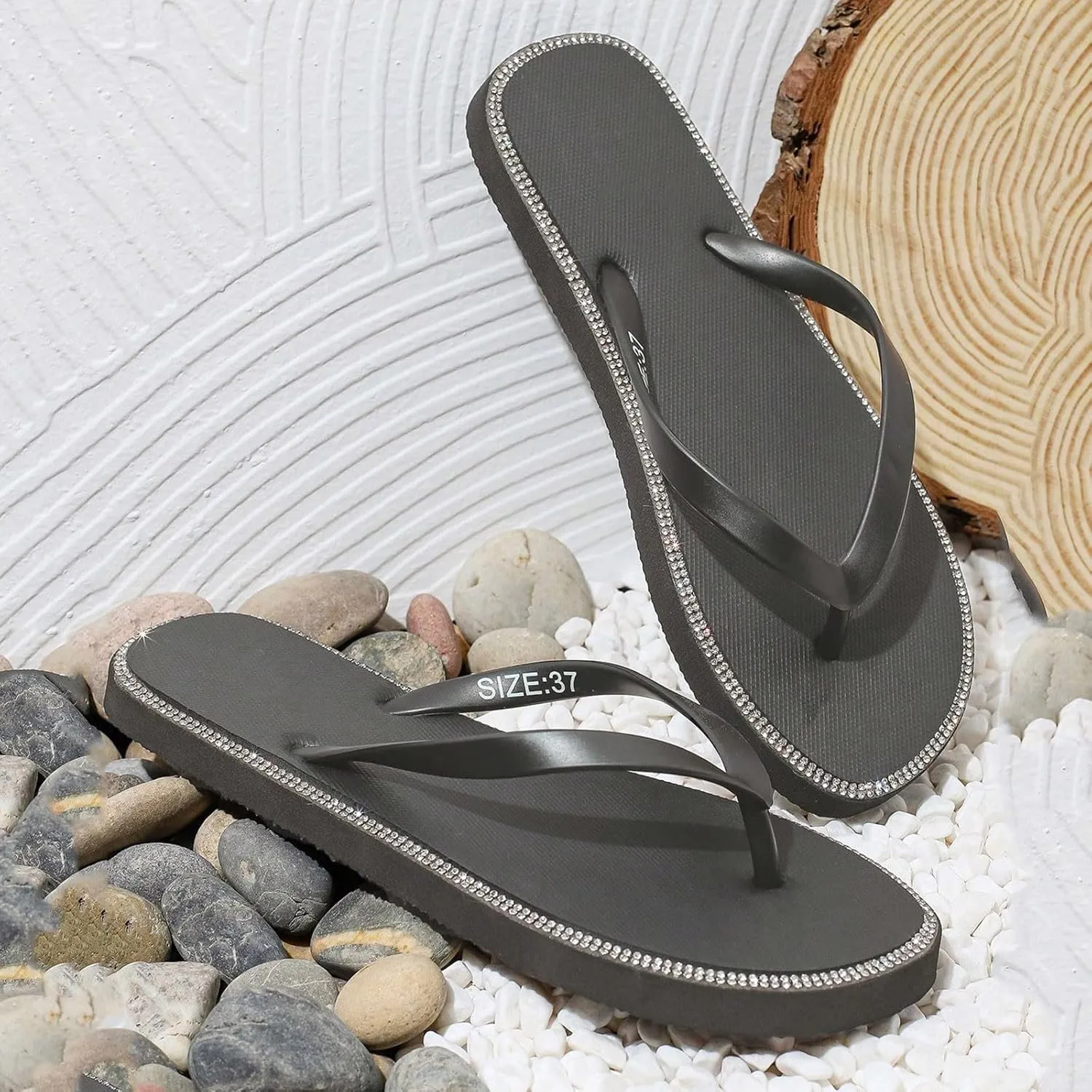 Sandals Women Flip Flops 2024 Thong Sandals Casual Sandals Sparkly Beach Sandals Slippers Slides Slip on Comfortable Shoes