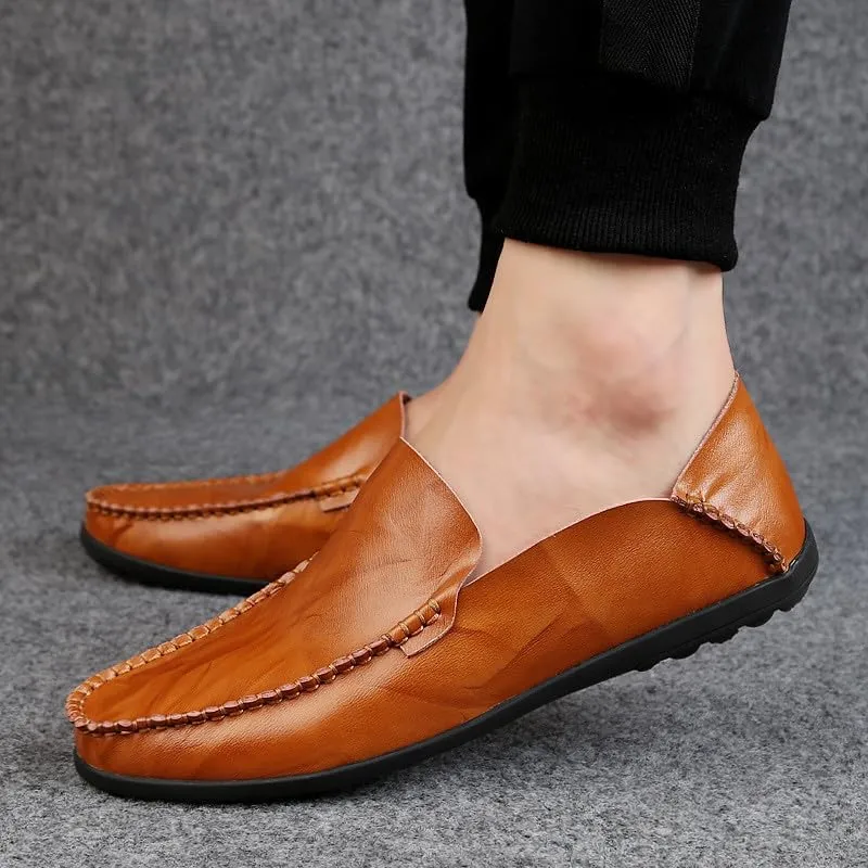 Santimon Men's Loafers Casual Slip On Shoes Soft Mules for Men Lightweight Flat Driving Boat Shoes