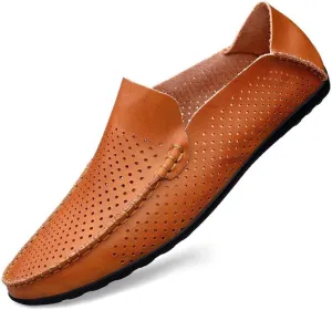 Santimon Men's Loafers Casual Slip On Shoes Soft Mules for Men Lightweight Flat Driving Boat Shoes