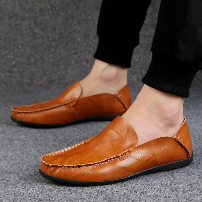 Santimon Men's Loafers Casual Slip On Shoes Soft Mules for Men Lightweight Flat Driving Boat Shoes