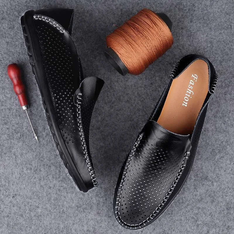 Santimon Men's Loafers Casual Slip On Shoes Soft Mules for Men Lightweight Flat Driving Boat Shoes