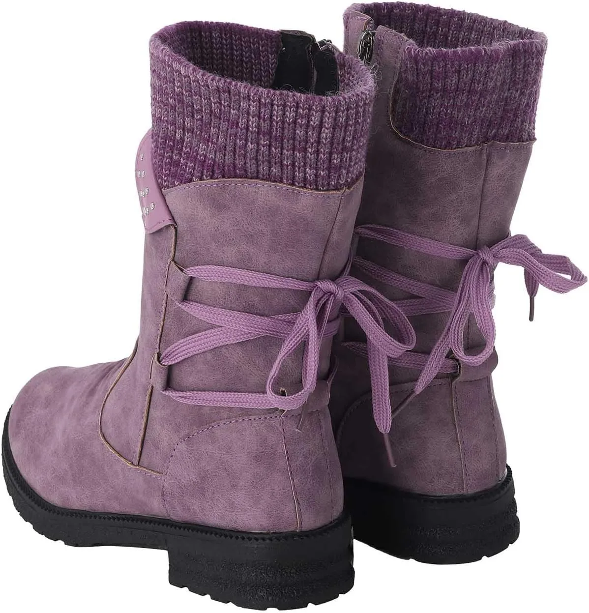 SBGMoSJ Knee High Boots Leather Winter Boots Women Fashionable Leather Fall Boots for Women Mid Calf Womens Boots Soft Leather Mid Calf Wide Calf Wide Calf Cowboy Boots Women Square Toe Tall