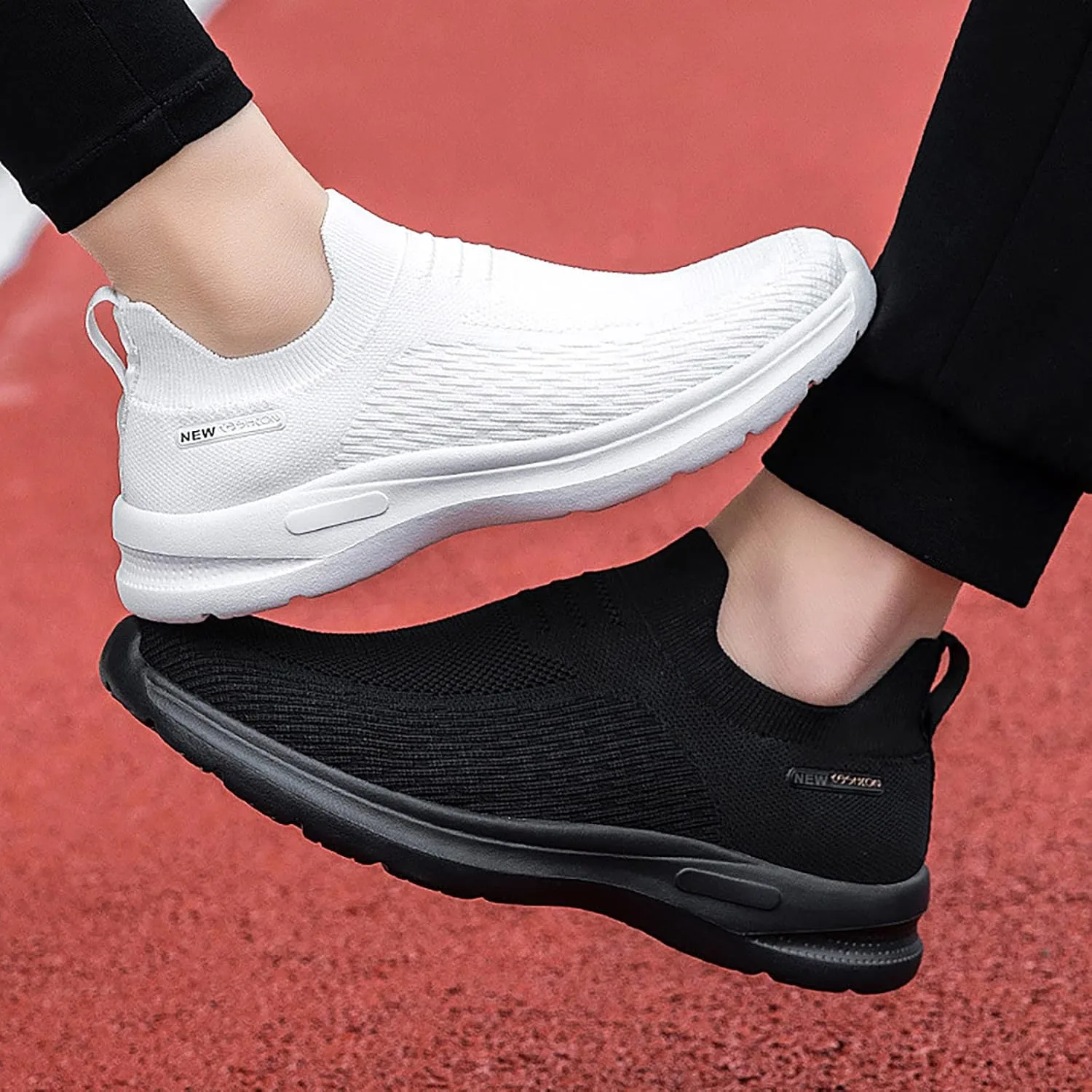 SBGMoSJ Womens High Top Sneakers Black and White Women's Fashion Sneakers Slip Ons Cute Black Sneakers for Women Dressy Womens Sneakers Wide Width Size 11 Wide Slip On Shoes for Women