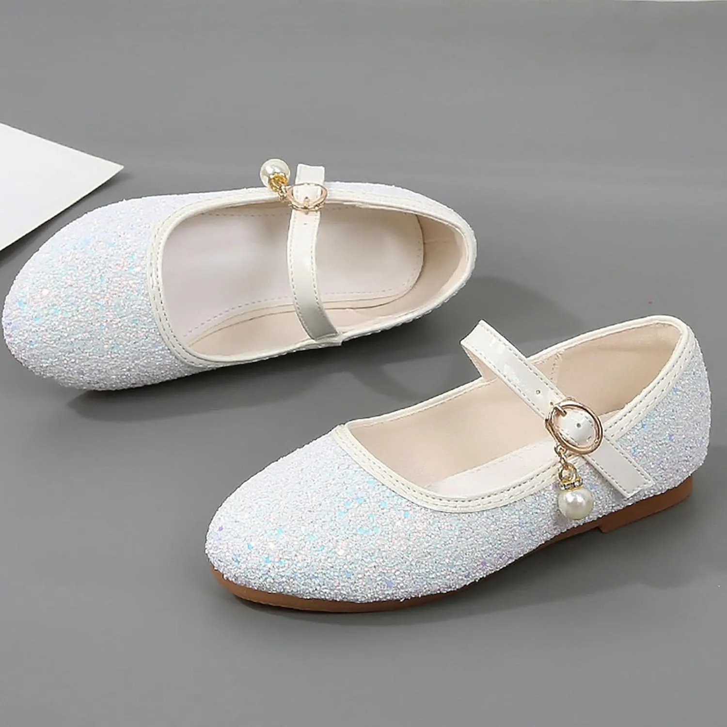 Sequins Sandals for Girls Kids Outdoor Dress Dance Loafers Shoes Toddler 𝗟ow Heel Summer Casual Mary Jane Soft Sole