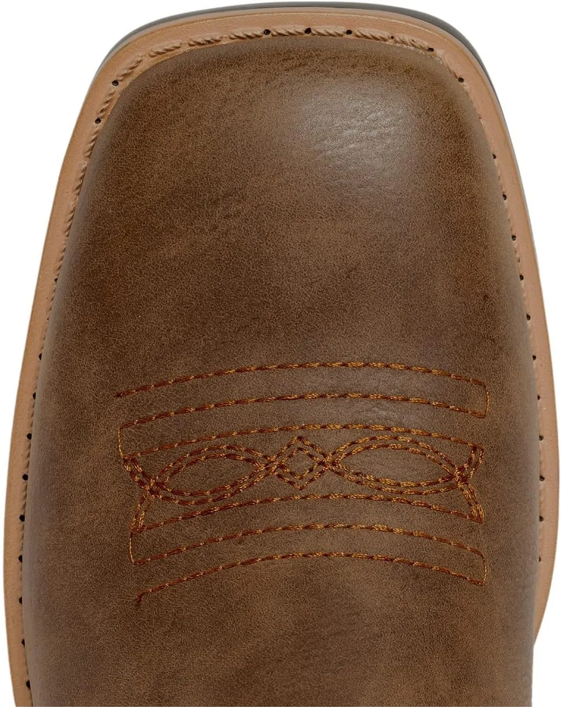 SheSole Women's Mid Calf Square Toe Cowgirl Western Cowboy Boots Brown