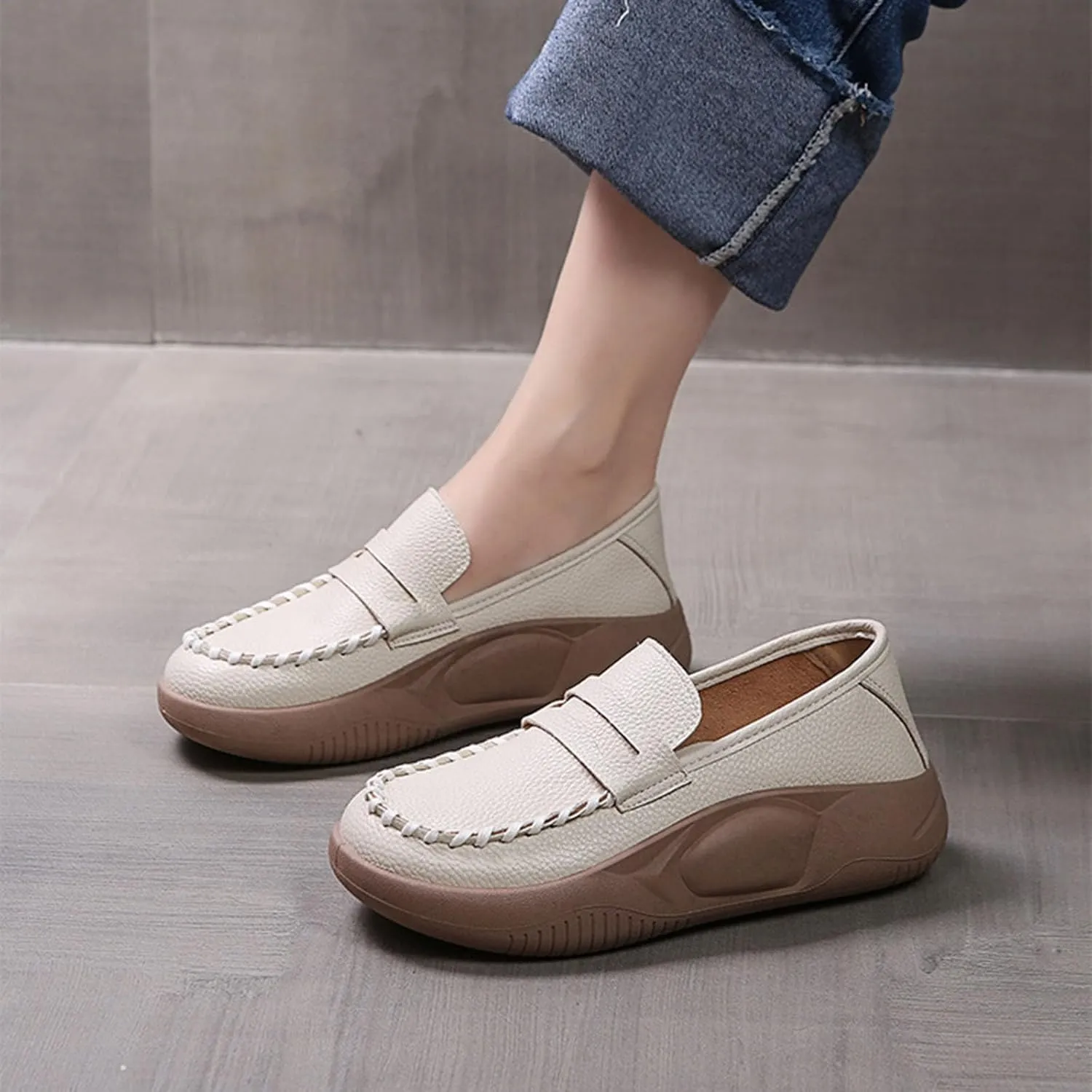 Shoes for Women, Orthopedic Platform Loafers Slip-On Thick Sole Casual Soft Sole Lightweight Comfort Walking