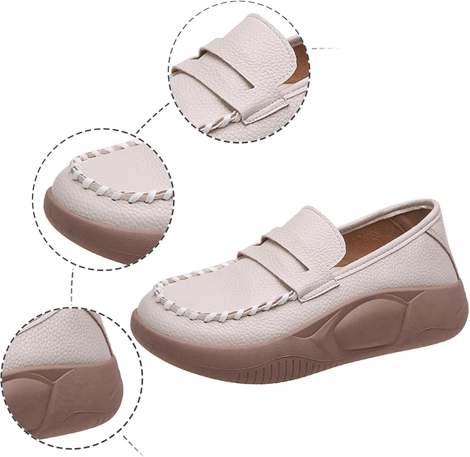 Shoes for Women, Orthopedic Platform Loafers Slip-On Thick Sole Casual Soft Sole Lightweight Comfort Walking