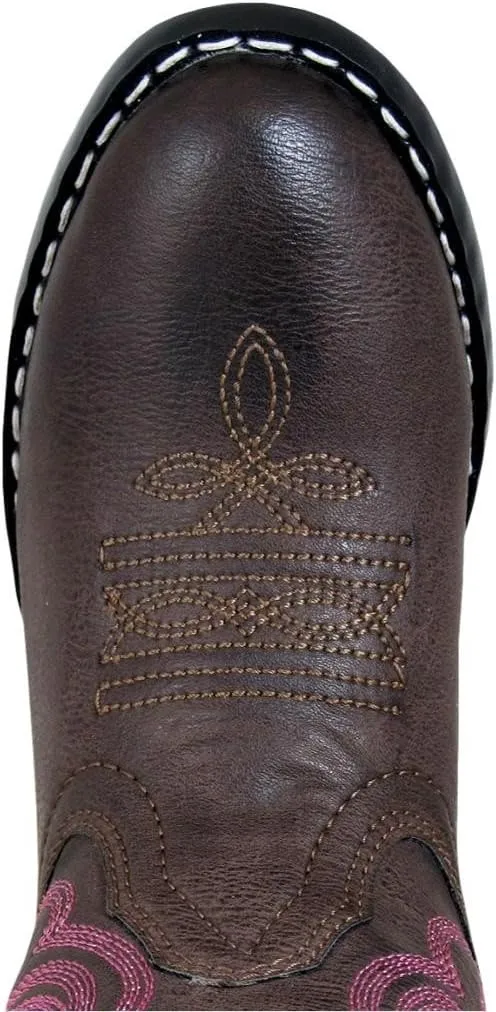 Smoky Mountain Girls Brown with Pink Stitch Monterey Western Cowboy Boots