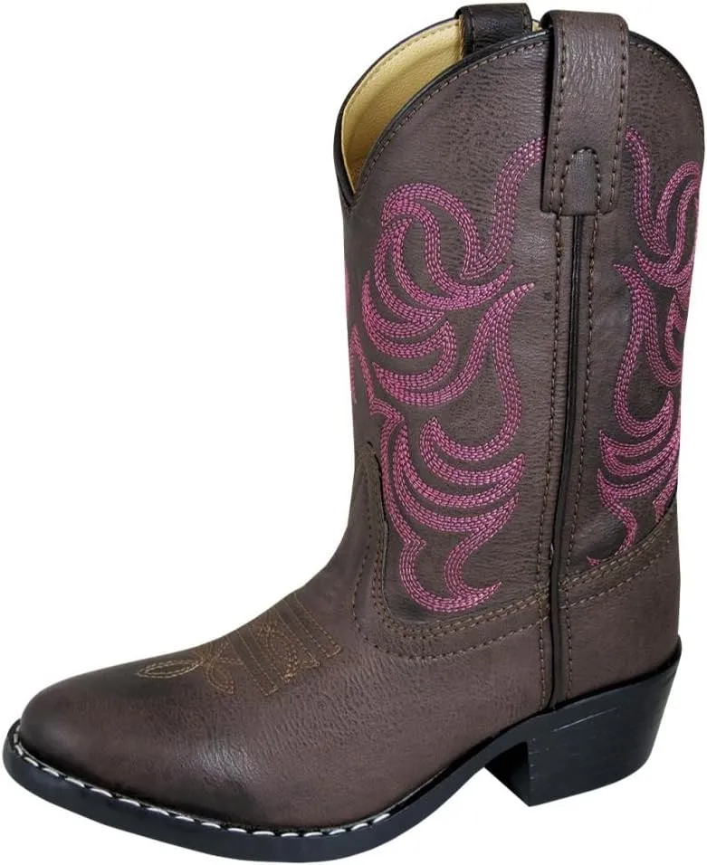 Smoky Mountain Girls Brown with Pink Stitch Monterey Western Cowboy Boots