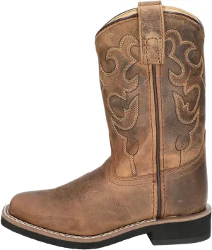 Smoky Toddler's Stars and Stripes Patriotic Western Cowboy Boots - Vintage Brown