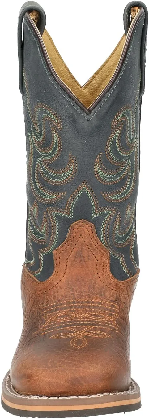 Smoky Toddler's Stars and Stripes Patriotic Western Cowboy Boots - Vintage Brown