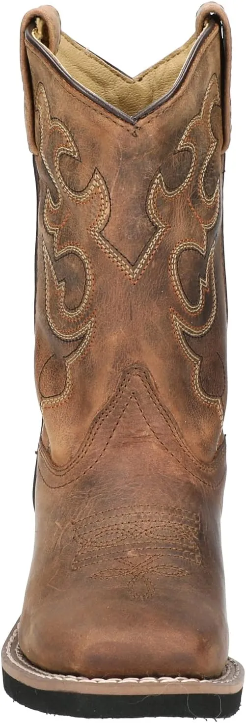 Smoky Toddler's Stars and Stripes Patriotic Western Cowboy Boots - Vintage Brown