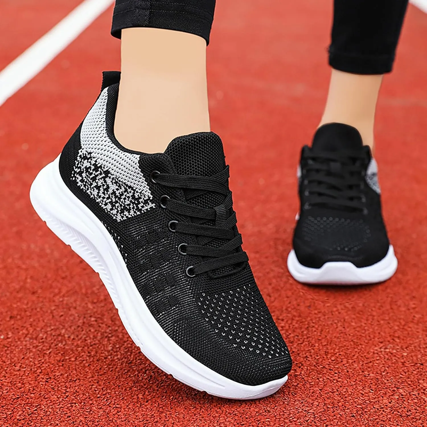 Sneakers for Men Work Shoes Women Women's Loafer Flat Round Toe Slip On Casual Black Loafers Women Comfortable Platform Sneakers for Women Black