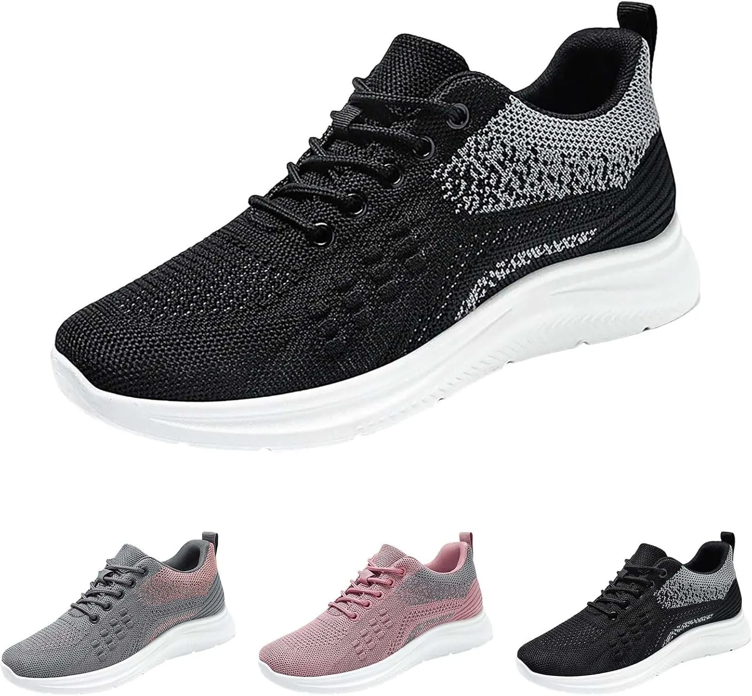 Sneakers for Men Work Shoes Women Women's Loafer Flat Round Toe Slip On Casual Black Loafers Women Comfortable Platform Sneakers for Women Black