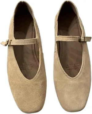 Suede Mary Jane Flats Fall 2024 Brown Ballet Flats Shoes for Women Y2k Shoes Brown Flat Shoes
