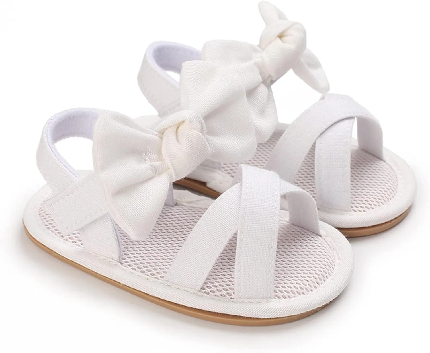 Summer Children Baby Toddler Shoes Girls Sandals Flat Bottom Light Open Toe Solid Color Bow Back Black Ballet Shoes