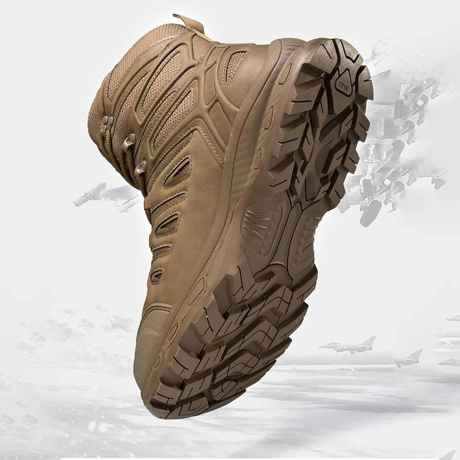 Tactical Military Boots, Lightweight Combat Boots with Sports Socks Durable Waterproof Hiking Work Boots Desert Boots Outdoor Motorcycle Boots