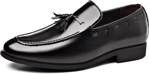 Tassel Dress Shoes for Men Pointed-Toe Slip-on Lightweight Formal Loafer Fashion Classic Business Driving Oxford Shoes
