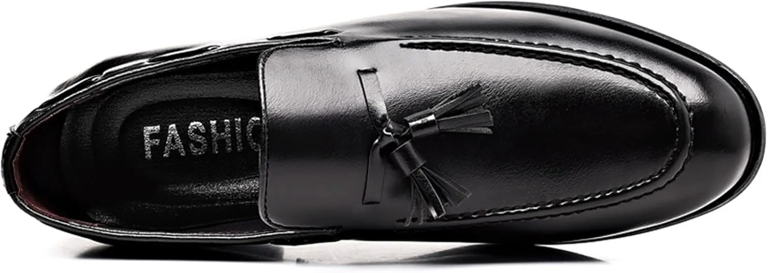 Tassel Dress Shoes for Men Pointed-Toe Slip-on Lightweight Formal Loafer Fashion Classic Business Driving Oxford Shoes