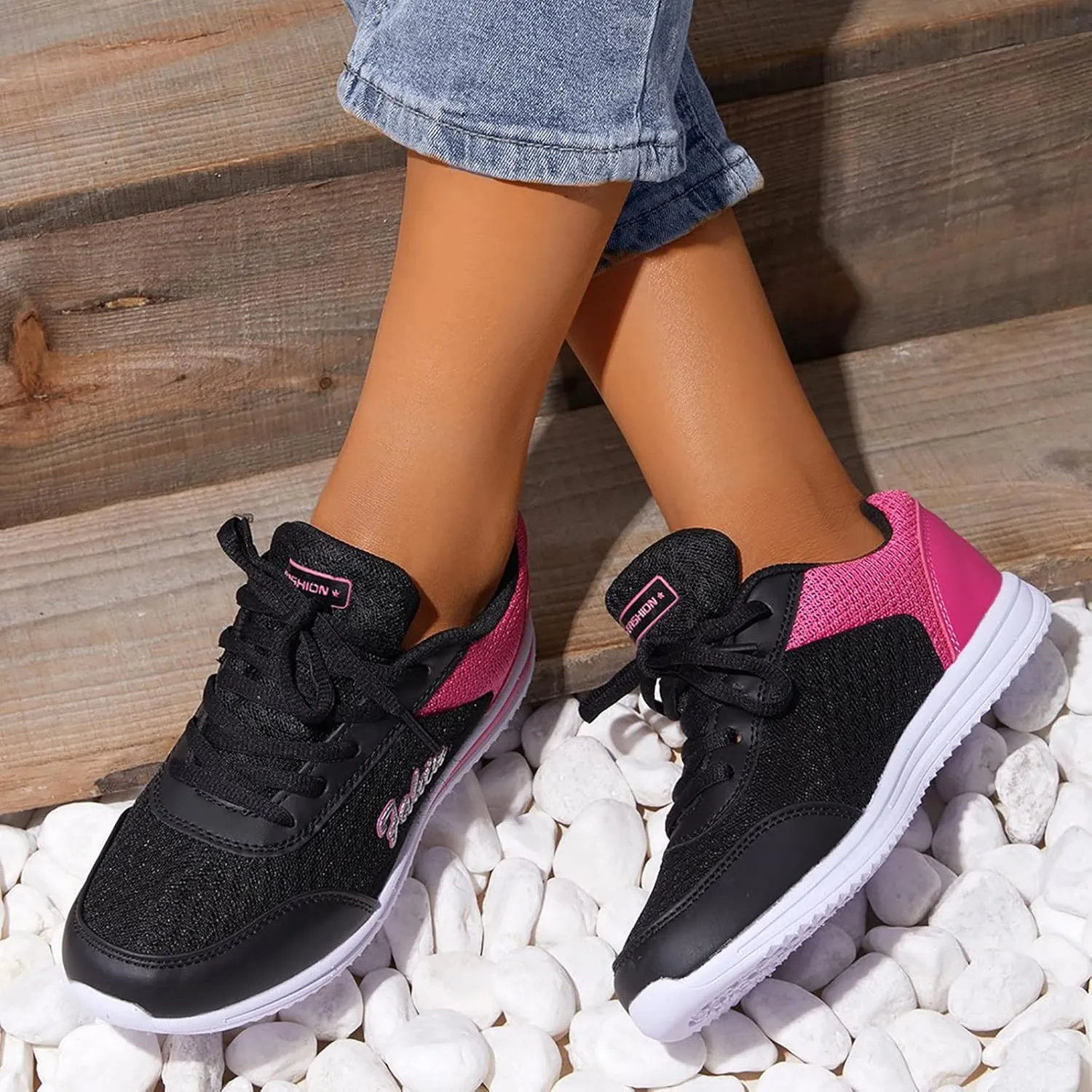 Tennis Shoes Womens Walking Wine Red Zapato Antiderrapante Mujer Black Sneakers for Women Comfortable for Work Womens Walking Shoes Slip On Sneakers Women Orthopedic Sneakers Walking Shoes