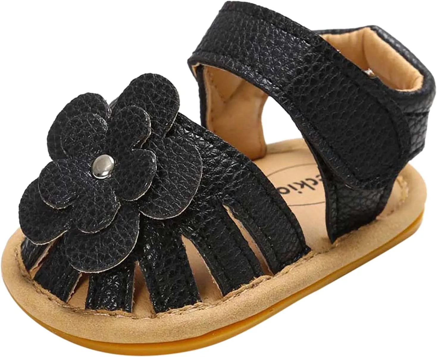 Toddler Baby Rubber Shoes Boys Soft Flat Sole Flower Decorate Girls Non-Slip Sandals Baby Shoes