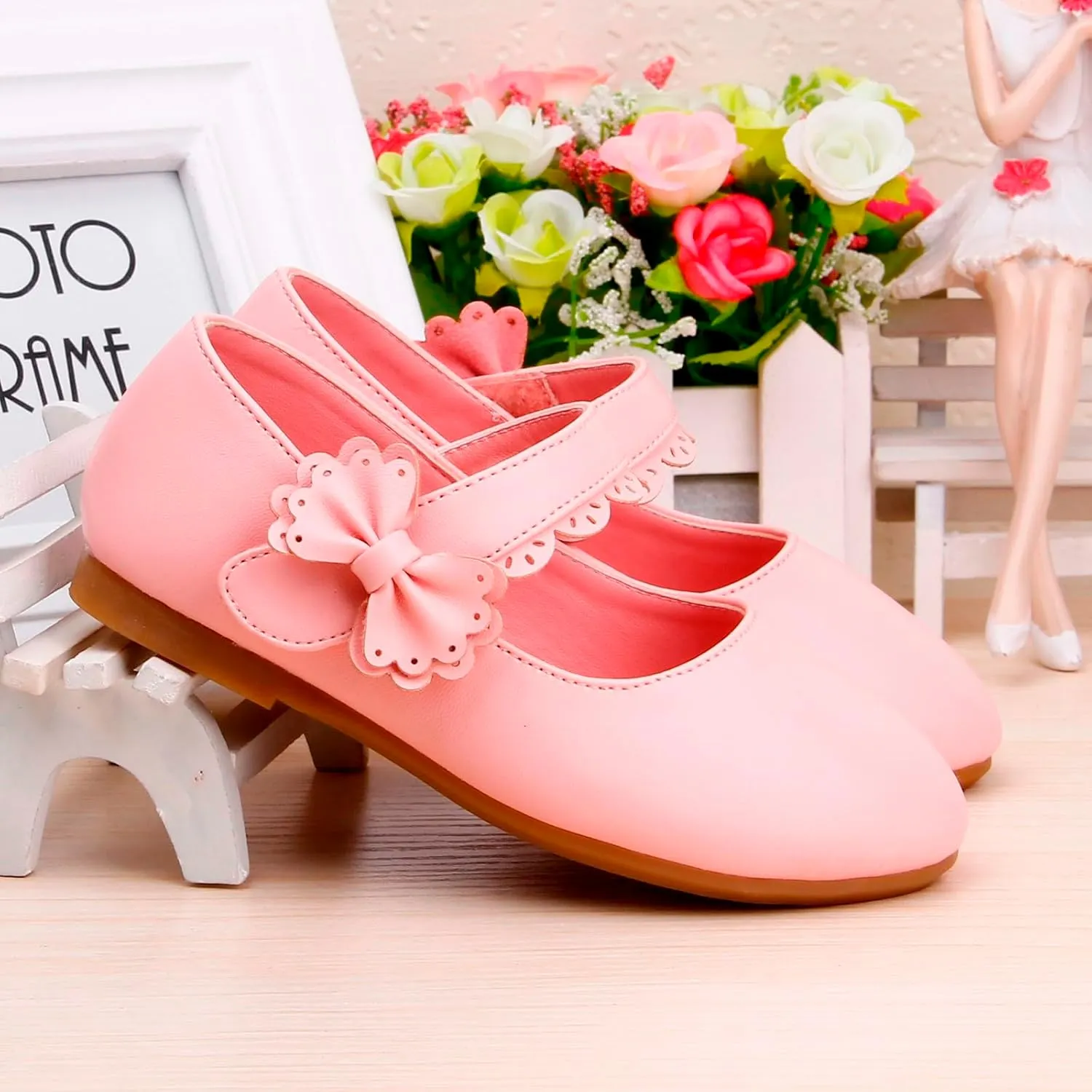 Toddler Dress Shoes Flower Girl Shoes for Weeding Toddler Casual Mary Jane Shoes Soft Sole Ballet Flat for Walking