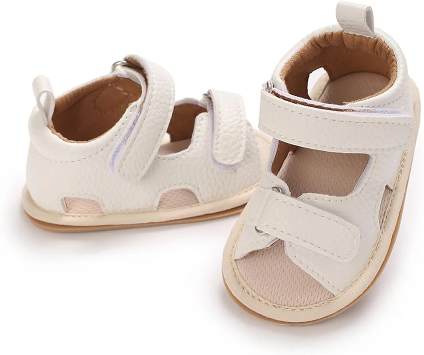 Toddler Kids Flat Gldiator Wide Sandals Slip On Ankle Summer Shoes Baby Boys Girls Rubber Sole Leather Soft Sandals