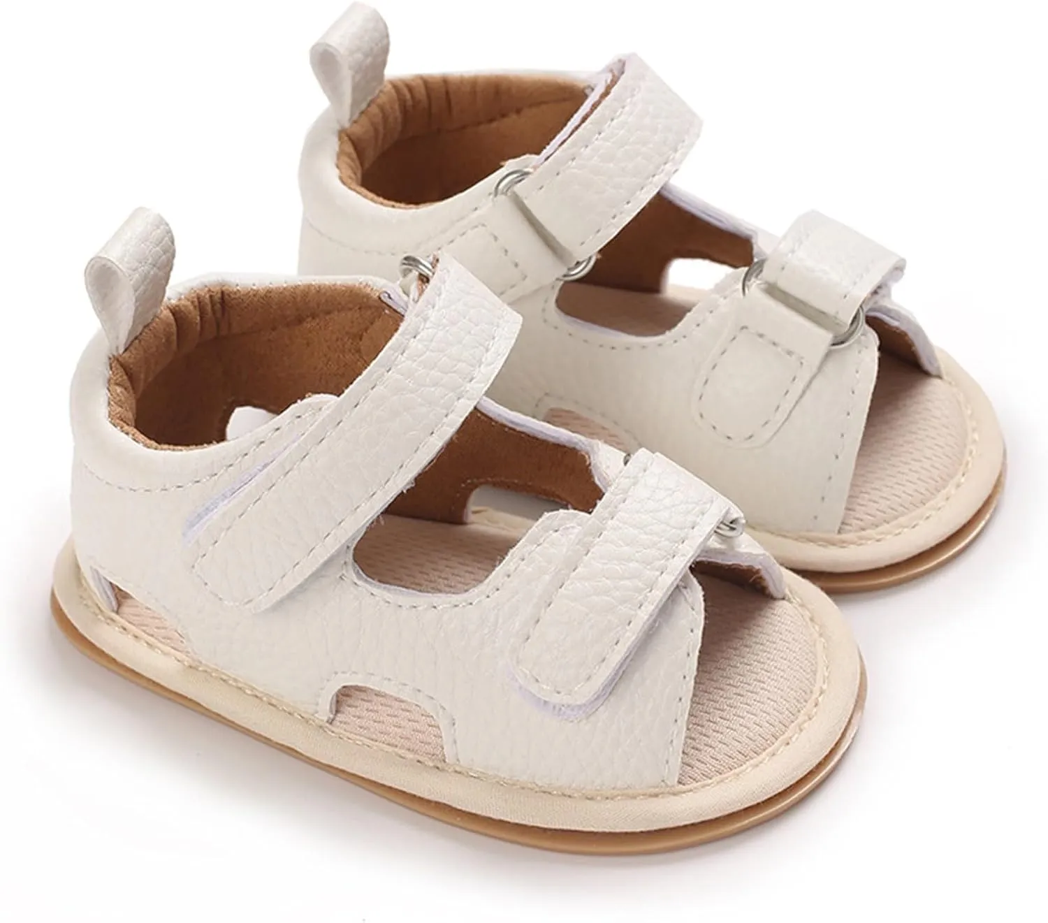 Toddler Kids Flat Gldiator Wide Sandals Slip On Ankle Summer Shoes Baby Boys Girls Rubber Sole Leather Soft Sandals