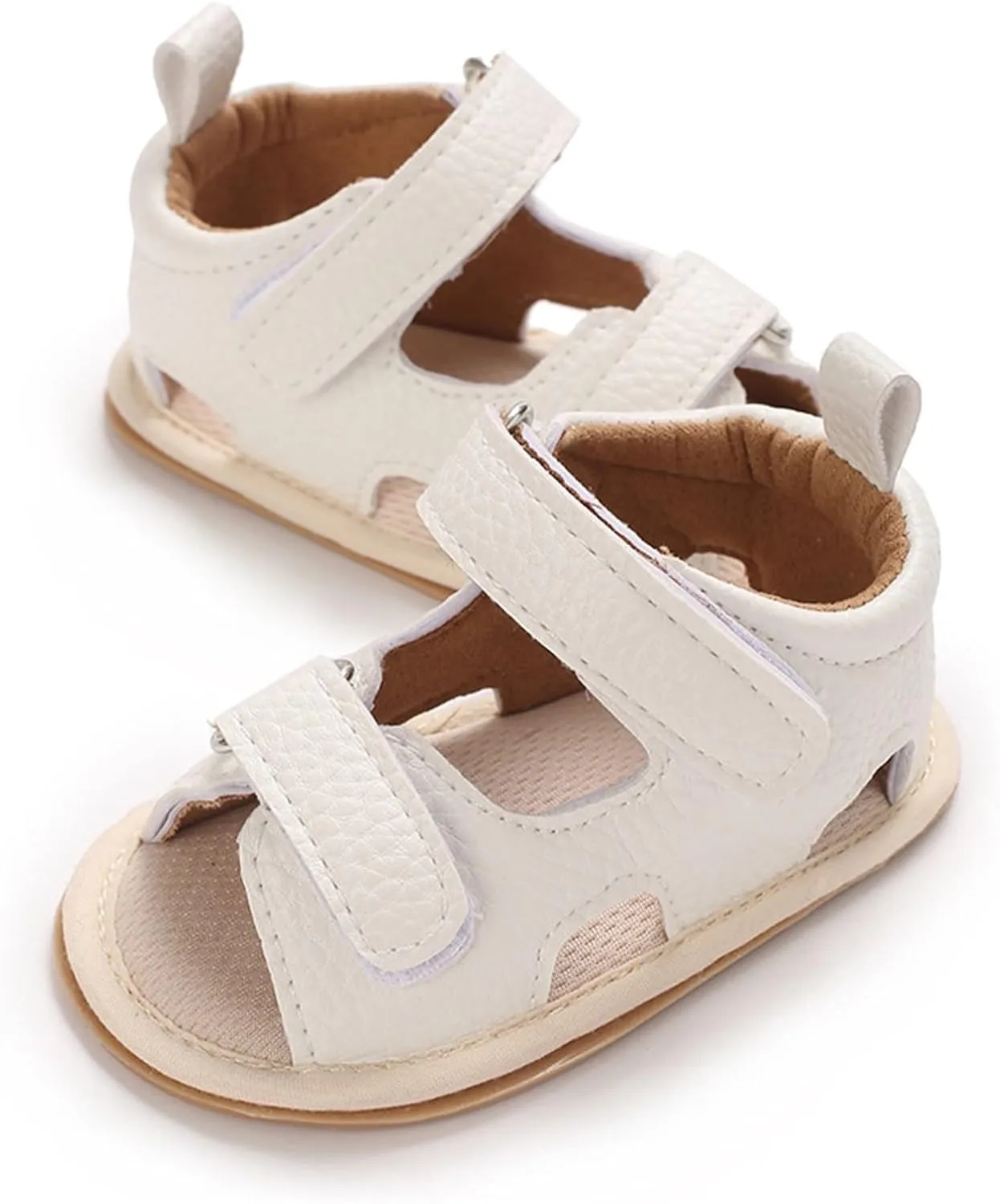 Toddler Kids Flat Gldiator Wide Sandals Slip On Ankle Summer Shoes Baby Boys Girls Rubber Sole Leather Soft Sandals