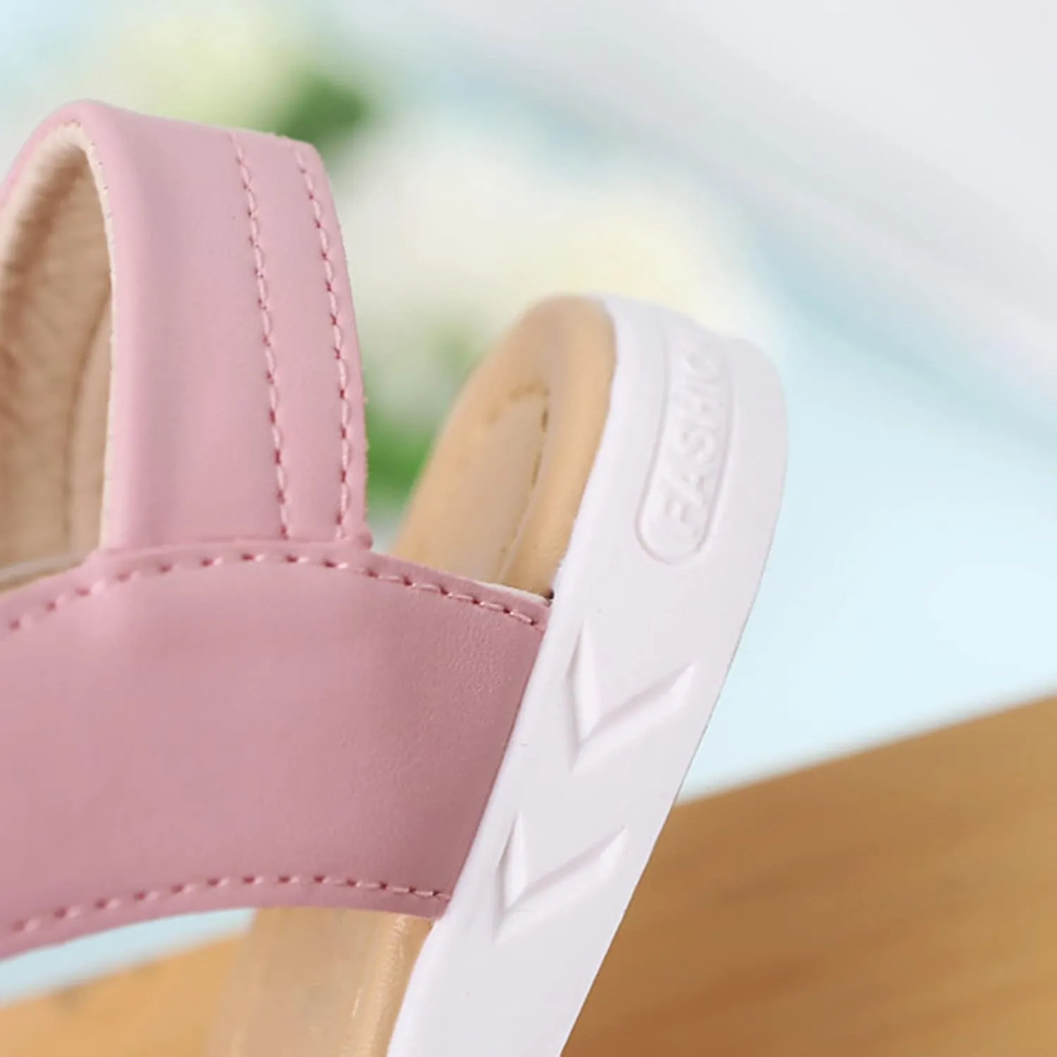 Toddler Little Girl's Open Toe Strap Flowers Sandals Summer Beach Shoes Non-Slip Rubber Soft Sole Princess Flats