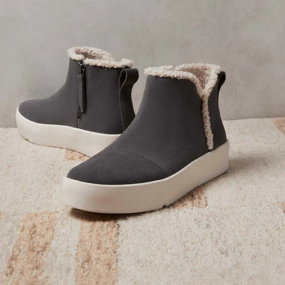 TOMS Womens Verona Mid Zippered Round Toe Casual Boots Ankle - Brown