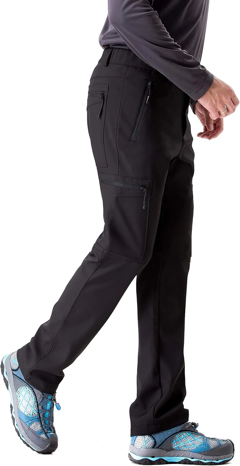 TRAILSIDE SUPPLY CO. Men's Fleece Lined Insulated Pants Softshell Pants,Water and Wind-Resistant