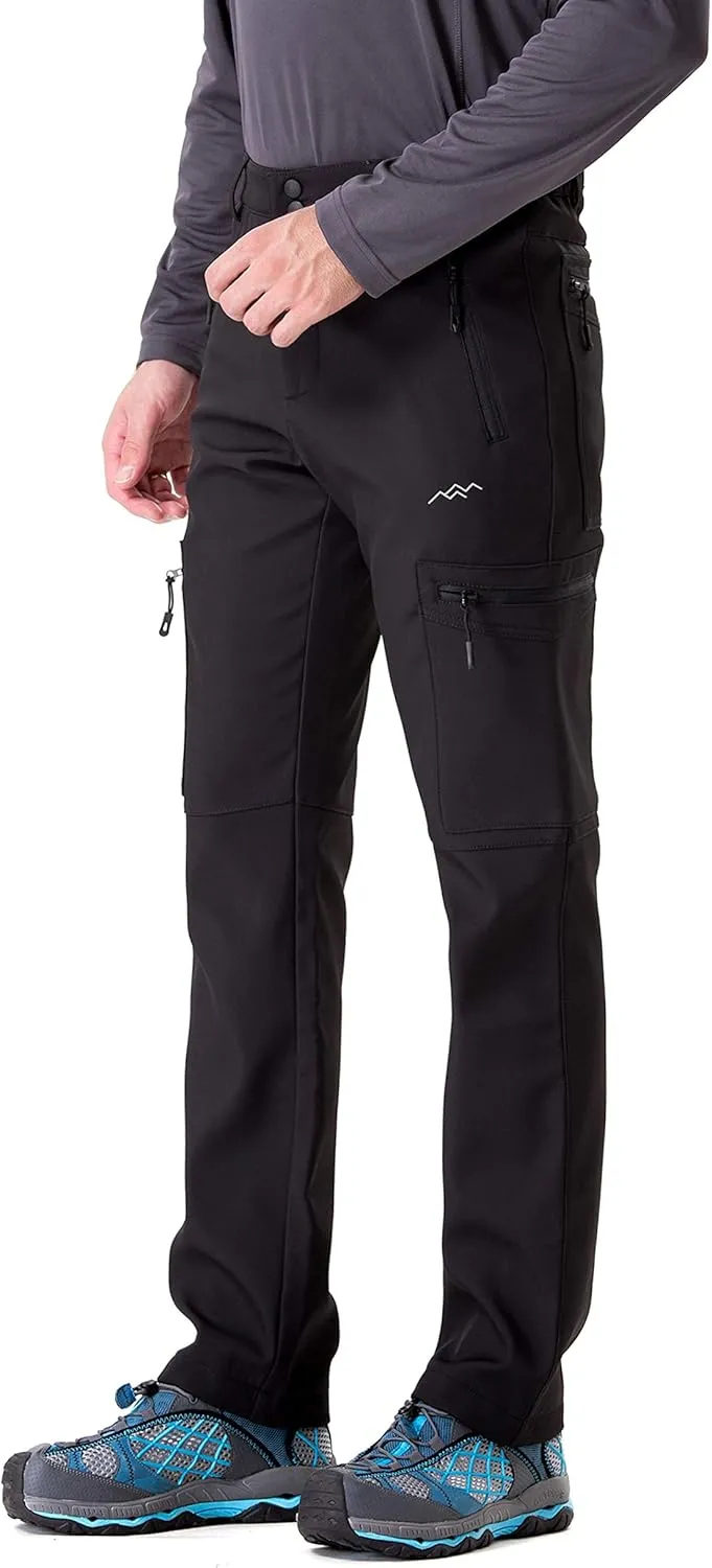 TRAILSIDE SUPPLY CO. Men's Fleece Lined Insulated Pants Softshell Pants,Water and Wind-Resistant