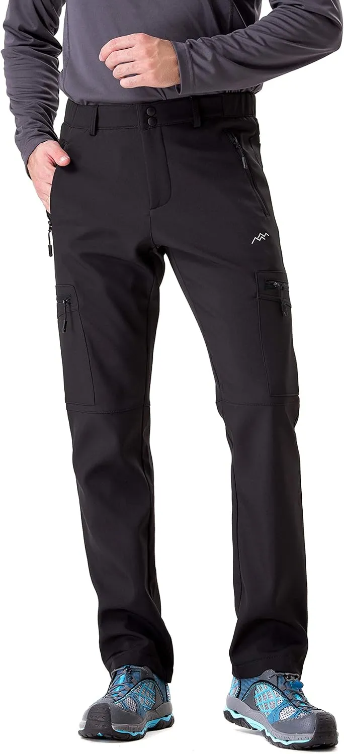 TRAILSIDE SUPPLY CO. Men's Fleece Lined Insulated Pants Softshell Pants,Water and Wind-Resistant