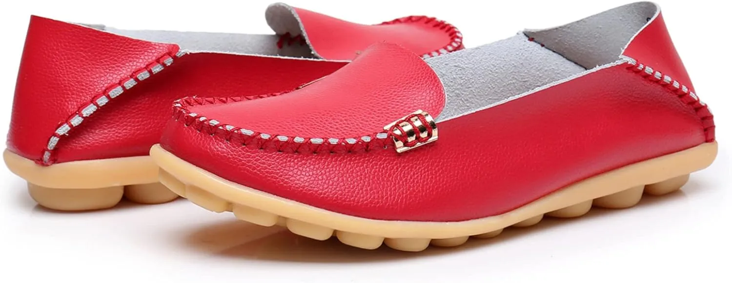 VenusCelia Women's Natural 2 Comfort Walking Flat Loafer